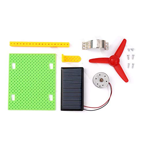 Binory DIY Wooden Solar Fan Model Building Assembly Puzzle Creative Toy,Light Energy Conversion Scientific Experimental Materials Toy Set,Novetly Educational Toy Birthday Gift for Kids Teens(A)