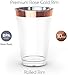 Rose Gold Plastic Cups - 10 oz - 50 Pack - with Matching Napkins - 6.5” - 50 Pack - Weddings, Birthday, Baby & Bridal Shower, Bachelorette Party