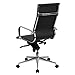 Flash Furniture High Back Black Ribbed Leather Executive Swivel Chair with Knee-Tilt Control and Arms