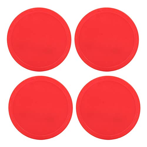 Air Hockey Pucks, 4 Pack Red Durable 82mm Hockey Table Accessories for Families, Game Rooms, Parties, Indoor Recreation