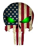 NI290 Punisher with American Flag and Glowing Eyes Decal Sticker | 5