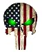 NI290 Punisher with American Flag and Glowing Eyes Decal Sticker | 5