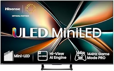 50U7Q - Smart TV MiniLED 50 polegadas, Hi-QLED MiniLED, Modo de Jogo nativo a 144 Hz, Subwoofer integrado, Motor de IA Hi-View, IMAX Melhorado, Modo Cineasta, Dolby Vision IQ, HDR 10+ Adaptativo