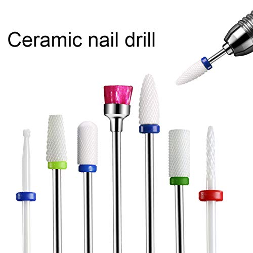JEWHITENY Ceramic Nail Drill Bit Set Electric Nail Milling Cutter for Manicure Pedicure Nail Art Accessoires Tool Remove Nail Polish