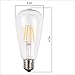 Led Edison Bulb 4W Dimmable Vintage Edison Style Light Bulb- Incandescent LED Bulb- E26 Base,ST21(ST64) Warm White (2700K)- Equivalent to 40w,CRI 80+, 400 Lumens 6 Pack- For Indoor Use