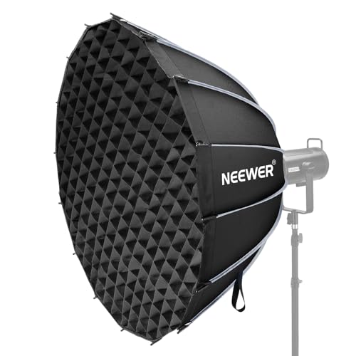 NEEWER Parabolic Softbox Kit, 47.2" Bowens Mount Soft Box with Light Diffusers for Studio Photography Video Recording Streaming Lighting Compatible with Aputure 120d Compatible with Godox SL60w, NS73P