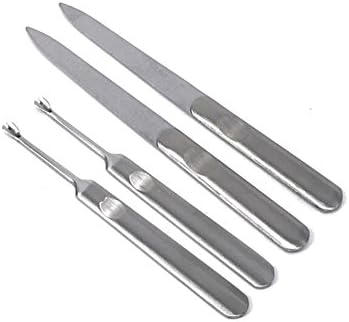 Smilesun Stainless Steel Cuticle Pusher Trimmer Remover Dead Skin Callus Removal Fork and Double Sided Nail File