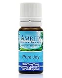 Pure Joy Synergy Essential Oil Blend - Organic Therapeutic Essential oils of Bergamot, Ylang ylang Extra, Lavender Extra, & Pink Grapefruit - Pure & Undiluted -SIZE: 10ML