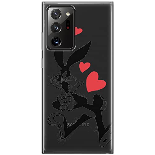 ERT GROUP custodia per cellulare per Samsung GALAXY NOTE 20 ULTRA originale e con licenza ufficiale Looney Tunes, modello Bugs 002 adattato alla forma dello smartphone, parzialmente trasparente