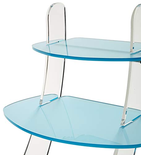 Martellato COD. 32715 Plexiglass Catering Stairs Cake Stand, Blue, Transparent - Thumbnail 3