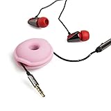 LENTION Earphone Holder / Headphone Keeper / Cable Turtle Organizer / Winder Case for iPhone, iPod, Samsung, Sony, MP4, Earbud And More (Pink)