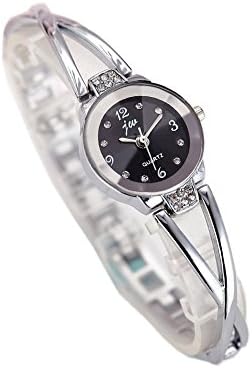 DODORO Pretty Woman Girls Elegant Quartz Wrist Watch,Rainproof Crystal Case for Ladies Dress(Silver)