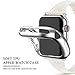 MARGE PLUS Compatible with Apple Watch Band 45mm 44mm 42mm Women, Slim Genuine Leather Watch Strap Replacement for iWatch Series 7 6 5 4 3 2 1 SE, (White Band paired with Sliver Adapter)