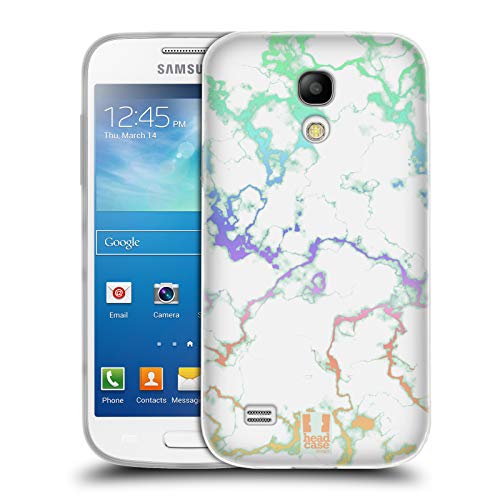 Head Case Designs Rainbow Iridiscent Marble Soft Gel Case for Samsung Galaxy S4 Mini I9190