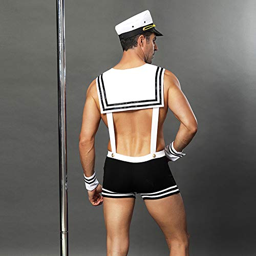 KAKU Men's cosplay sailor costume outfit Sexy police Underwear Lingerie Sailor Costume Pajamas Uniform Suit for Stage Officer accessories Christmas