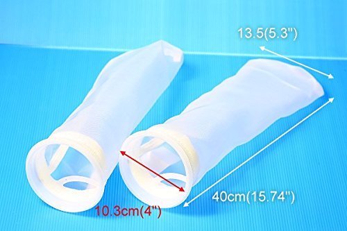 Dr. marine 2PC Filter Sock NYLON 4" X 15.7" 100 micron Aquarium Filter Bags