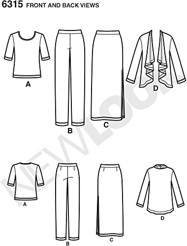 Simplicity New Look Just 4 Knits Pattern 6315 Misses Knit Jacket, Top, Skirt, and Pants Sizes 10-12-14-16-18-20-22