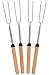 Marshmallow Roasting Sticks Set of 4 Telescoping Hot Dog Forks & S&rsquo;mores Skewers Extendable 12 - 32 Inch Stainless Steel Camping Accessories for Kids - FREE Carrying Case Included primary