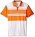 PUMA GOLF Boys Junior Pattern Block Polo, Vibrant Orange, Large