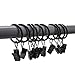 VANVENE 40 pcs Window Curtain Accessory Black Matte Metal Curtain Rings with Clips 1 inch