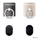 Phone Ring Grip & Stand - 2in1 - 2 Pieces, with Car Mount - For all Phones/Tablets with a Flat Rear Surface - 360 Rotate - Never Drop Your Phone or Tablet Again - Shield Tech Retail Pack