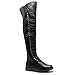 Herstyle Kristrrina Women Military Lace Up Thigh High Combat Boots