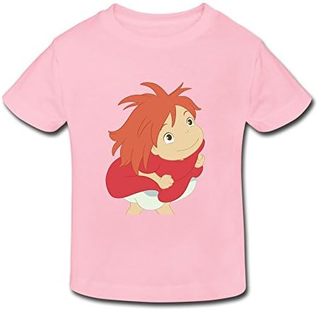 Organic Cotton Short Sleeve Funny Ponyo Kids Toddler T Shirt Size 5-6 Toddler Pink
