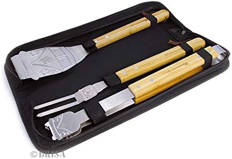 BRISA VW Collection, Volkswagen Stainless Steel Grill Cutlery Set, Tongs, Fork
