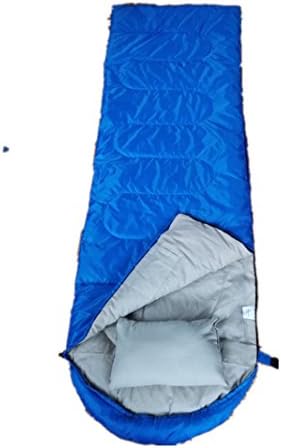 MDAIRC girls boys men women Cotton Camping Backpacking Hiking Sleeping Bag with pillow [83x30inch] - Comfort Temperature Range 40-60F waterproof for Camping and Sleepovers (right blue)
