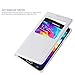 S5 Case, Galaxy S5 Case, Huijukon Luxury S-View Window Flip Leather Case Cover with Smart Sleep/Wake Up Function for Samsung Galaxy S5 i9600 G900 (White)