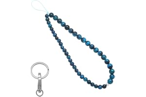 C&L Accessories Beaded Phone Charm Cell Phone Lanyard Wrist Strap Handmade Natural Gemstone