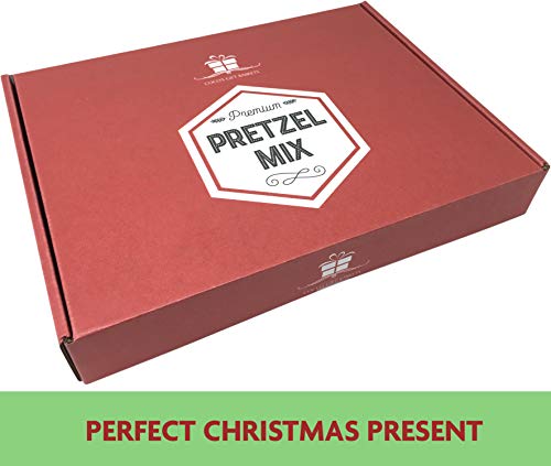 Chocolate Covered Pretzels Gift Box by Coco's Gift Baskets. 6 Assorted Flavors. Milk, Dark Chocolate, Blueberry, Key Lime, Strawberry, Yogurt. Perfect Nut Gift for Christmas, Friends, Family.