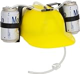 Beer and Soda Guzzler Helmet (Yellow) Color: Yellow Model: EZ-HELMET-YELLOW