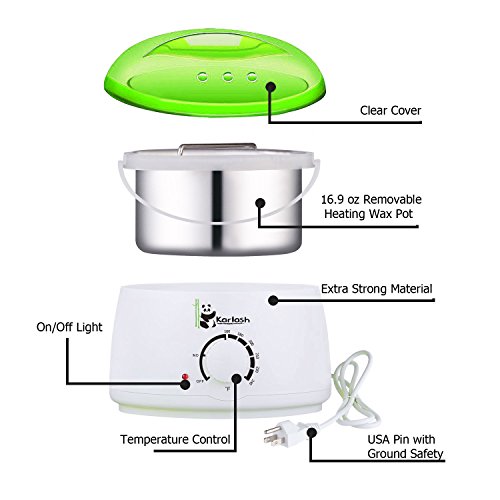 image for Karlash Wax Warmer Hair Removal Kit with Hard Wax Beans and Wax Applic