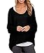 TOUQIANMAO Women's Sexy Long Batwing Sleeve Loose Pullover Casual Top Blouse T-Shirt