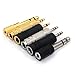 ZRAMO 6PC Bulk Mixed Professional Converter Adapter Gold Stereo Mono 6.35mm 1/4 Male to 3.5mm 1/8 Female Audio Mic Plug Adapter Jack, Microphone Accessory
