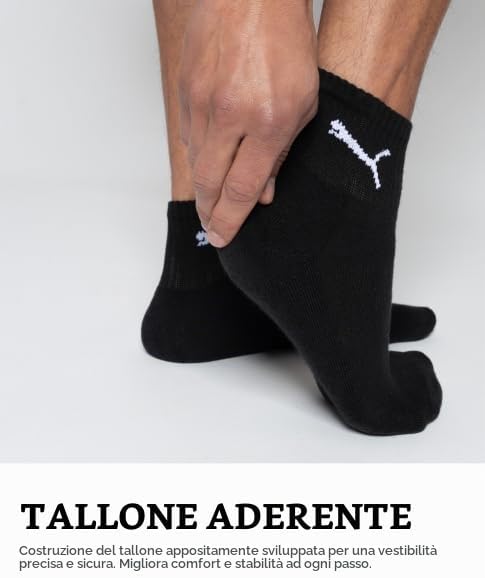Short Crew Calzini, Nero, 43-46 Unisex - Adulto