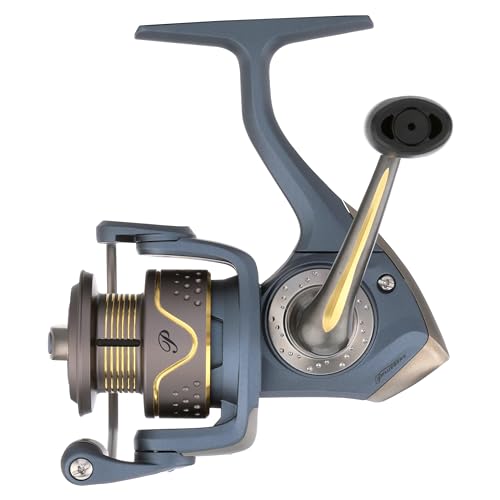 Pflueger President Spinning Fishing Reel, Size 25, 10 Stainless Steel Ball Bearing System, Sealed Oil Felt Front Drag, Lightweight Graphite Construction