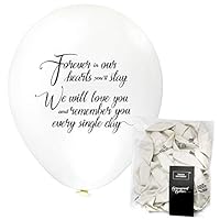 Remembrance Bereavement Memorial Funeral 30pk White Biodegradable Helium Quality Balloon Releases, Celebration of Life, Condolence - Personalised"Forever in Our Hearts." - by TOKYO SATURDAY