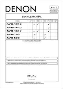 DENON AVR-1910 AVR1910 service manual: Denon: Amazon.com: Books