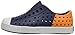 Native Jefferson Block Child Slip On Sneaker (Toddler/Little Kid), Regatta Blue/Shell White/Begonia Orange Block, 6 M US Toddler