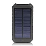 Solar Charger Battery Matone Portable 10000mAh Solar Battery Charger Rain-Resistant Shockproof, Dual USB output Solar Powered Phone Charger for iPhone, iPod, iPad, Samsung, HTC, GPS Camera