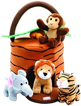 Jungle Buddies Plush Sound Toys And Carrier by Animal House | Baby Gift | Toddler Gift