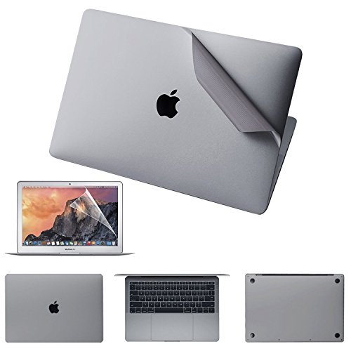 Premium 5 in 1 Full Size 3M Decals Skins Covers for MacBook Pro 13 Inch With Touch Bar (Apple Model Number A1706/A1989, 2016/2017/2018), with High Clear Screen Protector--Silver - Thumbnail 5