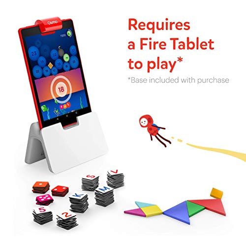 Osmo - Genius Kit for Fire Tablet - 5 Hands-On Learning Games (Ages 6-10) + Pizza Co. Game Bundle (Ages 5-12) Fire Tablet Base Included