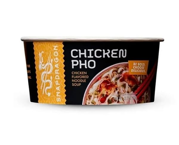 SNAPDRAGON 8-PACK OF CHICKEN PHO NOODLE SOUP BOWL 2.1 OZ + 1 SET OF BAMBOO FAMILY CHOPSTICKS BOX BY LAVINIA ESSENTIALS BRAND