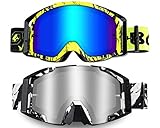 2 Pack Motorcycle Goggles Motocross Goggles Dirt