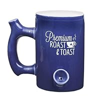 Mozlly Multipack - Fashioncraft Blue Premium Novelty Ceramic 10oz Mugs - Glossy Finish - Microwave and Dishwasher Safe - 5.25 x 6 x 4.25 inch - Novelty Drinkware (Pack of 3)