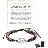 ziella To My Granddaughter/Daughter/Mom-Infinity Forever Love Heart Bracelet,Adjustable Natural Emperor Stone Beaded Bracelet for Women