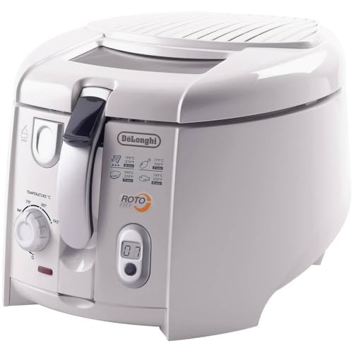 De'Longhi Roto-Fry F28533.W1 Rotofritteuse | System für 50 % weniger Öl | Easy Clean System | Antihaft-Beschichtung | mit herausnehmbarem Frittierbehä